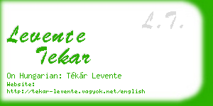 levente tekar business card